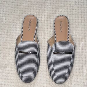 👡 Nautica Striped Mule Loafers – Women’s Size 10